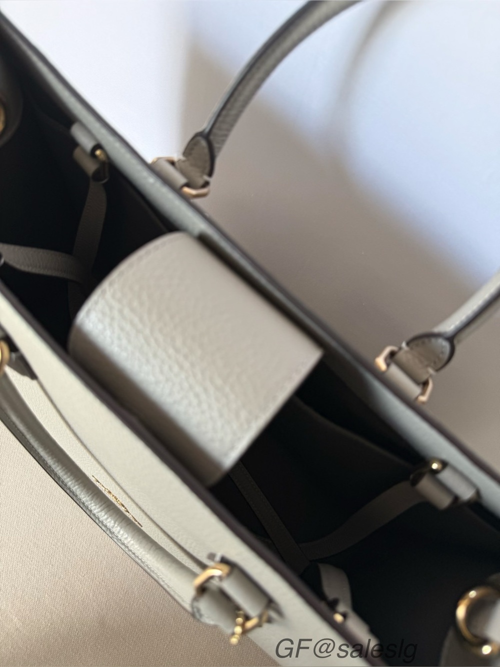 NWT Coach Maggie Tote large Gold/Dove Grey Shoulder Bag for work and school - Picture 5 of 12
